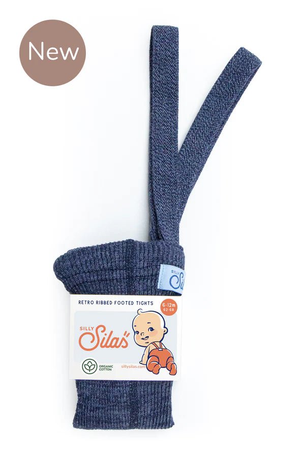Silly Silas: Footed Tights - Denim - Acorn & Pip_Silly Silas